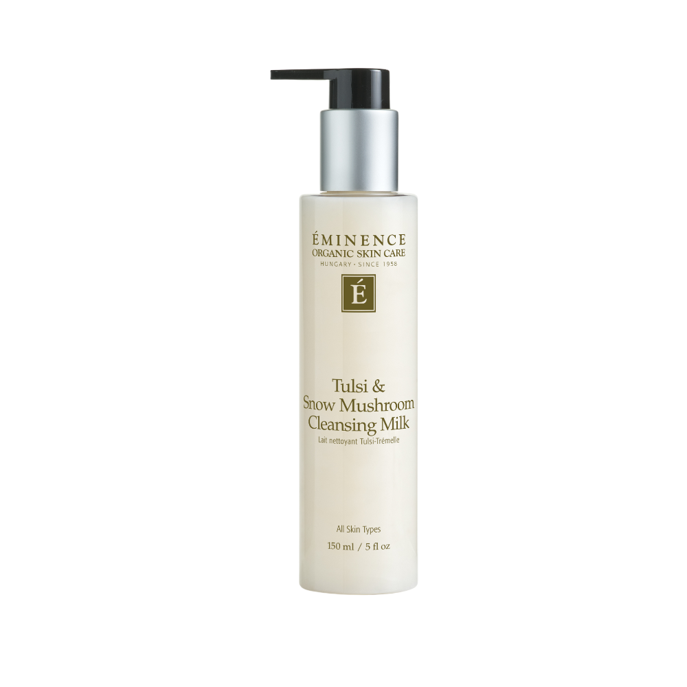 Productfoto van Éminence Tulsi & Snow Mushroom Cleansing Milk – milde, kalmerende reinigingsmelk